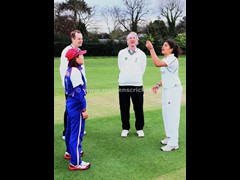 The Middlesex captain tosses the coin 